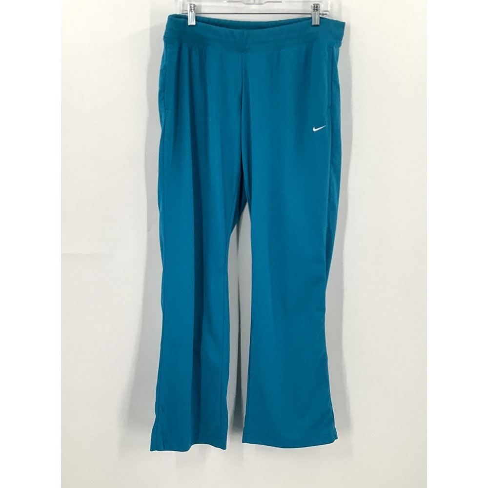 Nike Track Pants Women XL Aqua Elastic Waist Drawstring Pull On Pockets Vintage